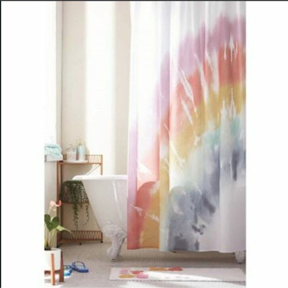 Wild Sage 72-Inch x 72-Inch Selena Rainbow Tie-Dye Shower Curtain New with Tags